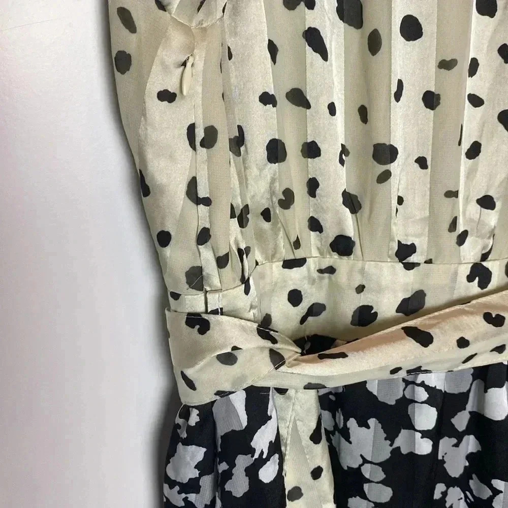Nasty Gal Dalmatian Satin Long Sleeve Midi dress - Picture 8 of 17